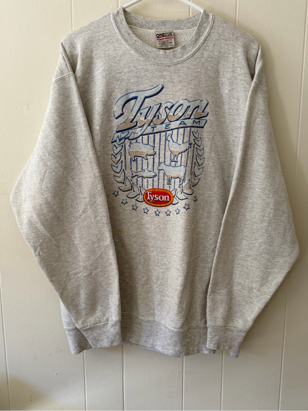 Rare Tyson Grey Graphic Crewneck Pullover Sweatshirt XL Vintage 90’s Mens